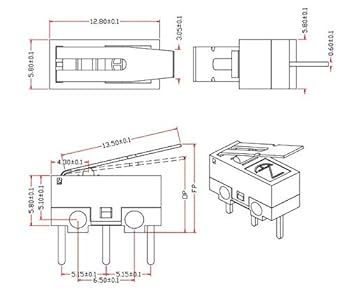 Cylewet 25Pcs AC 1A 125V 3Pin SPDT Limit Micro Switch Long